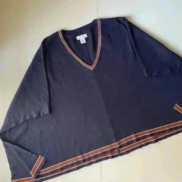 House of Harlow 1960 Blue Navy V-Neck Poncho O/S NWOT - Picture 5 of 9